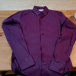 Zara Man wine coloured button up dress shirt